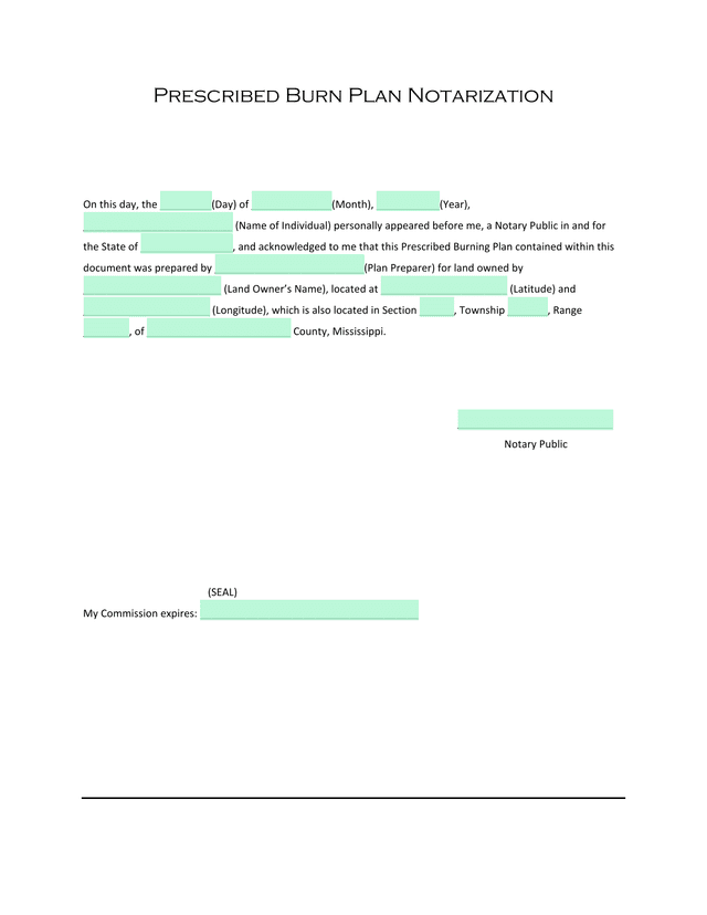 Prescribed Burn Plan Notarization screenshot