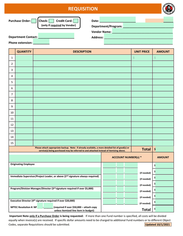 REQUISITION screenshot