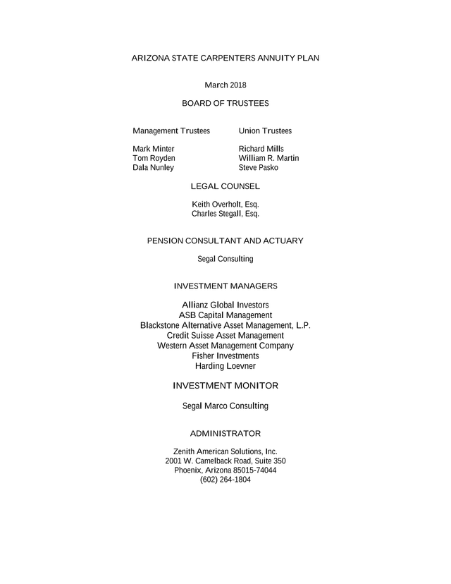Arizona State Carpenters Annuity Plan screenshot