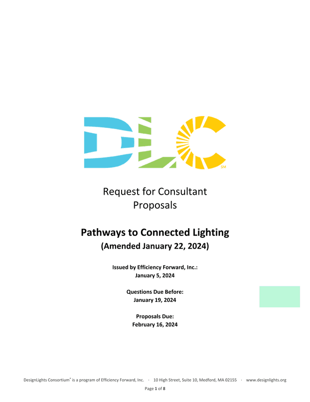 Request For Consultant Proposals Pathways To Connected Lighting screenshot