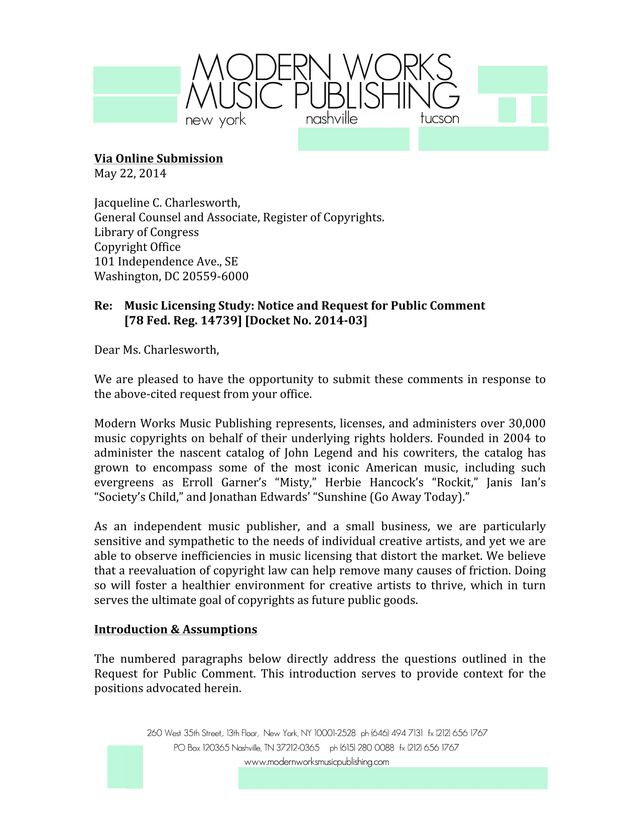 Music Licensing Study Notice And Request For Public Comment screenshot