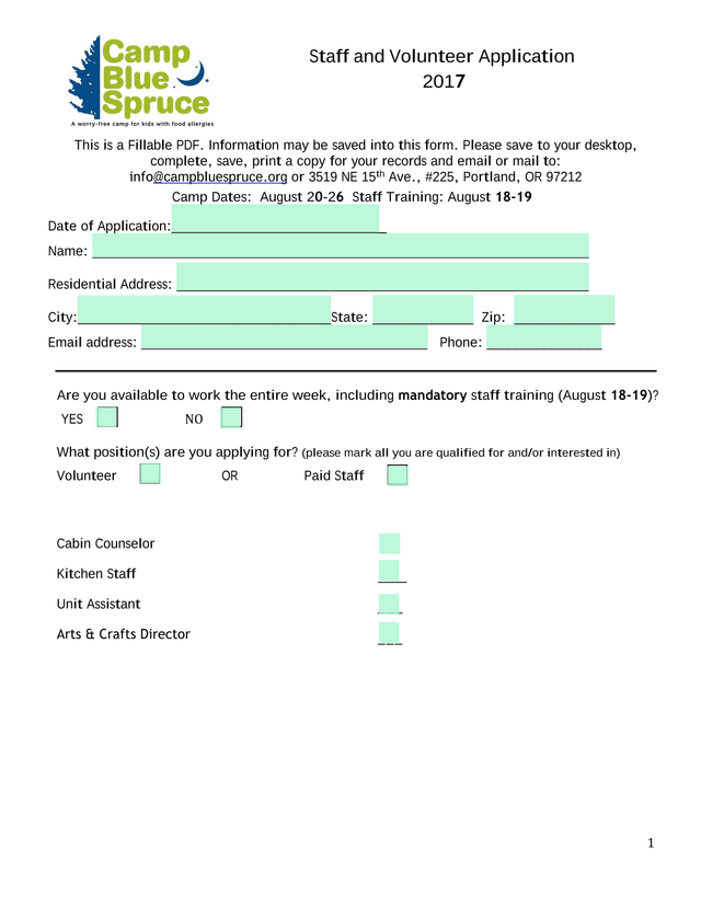 Staff And Volunteer Application screenshot