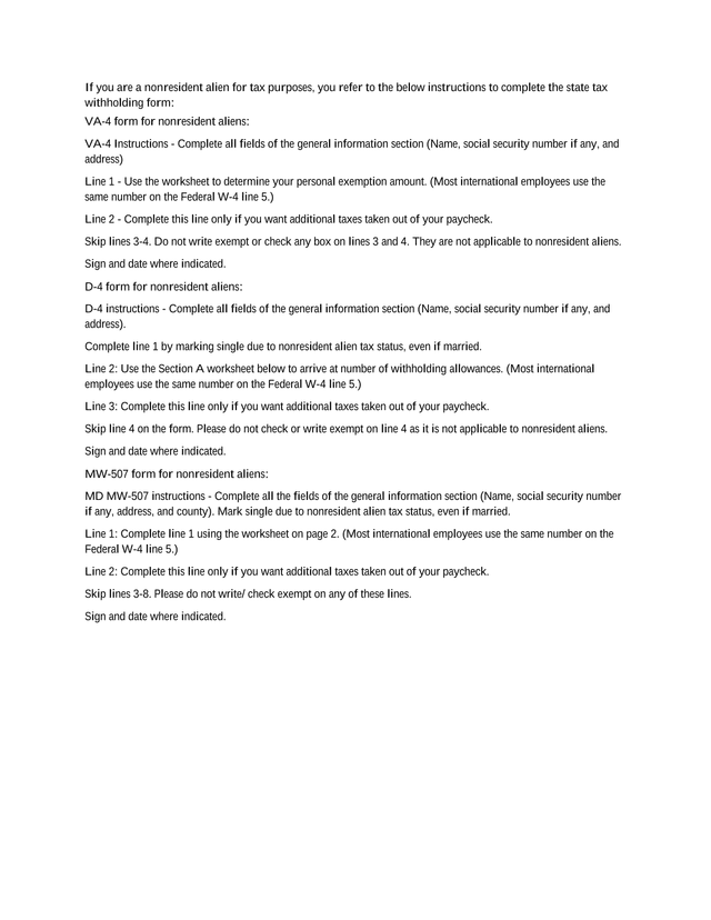 State Tax Withholding Instructions For Nonresident And Resident Aliens screenshot