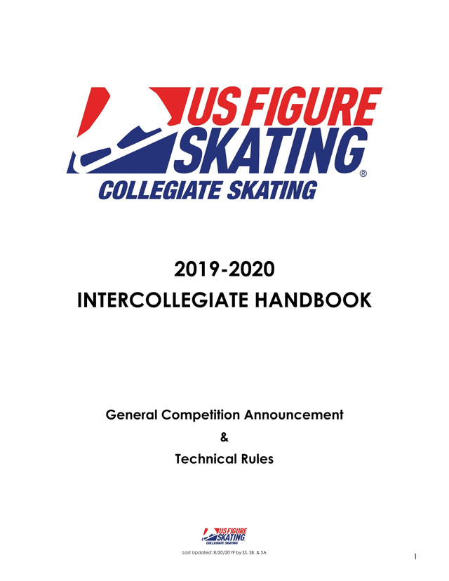 2019 2020 Intercollegiate Handbook screenshot