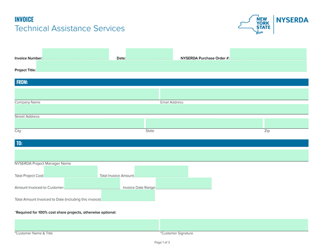 Technical Assistance Services INVOICE screenshot