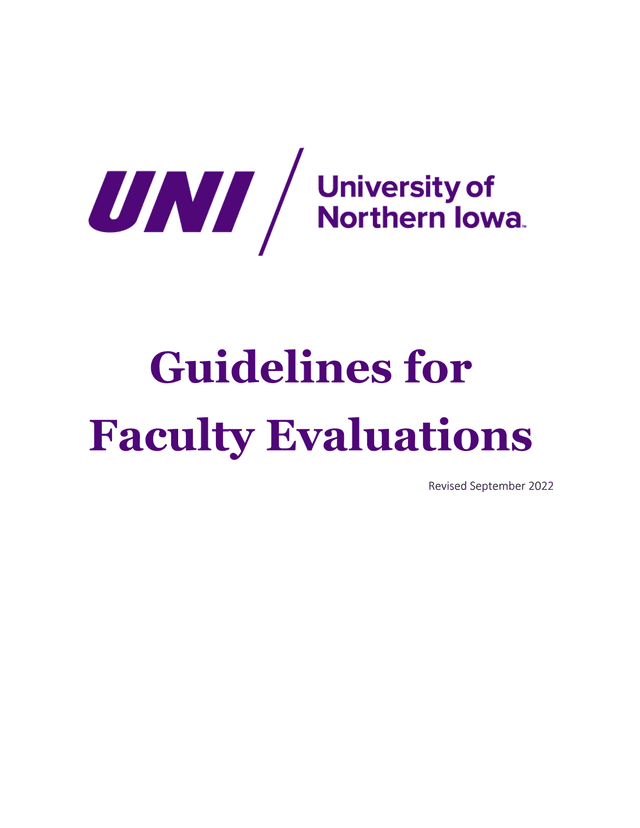 Guidelines For Faculty Evaluations screenshot