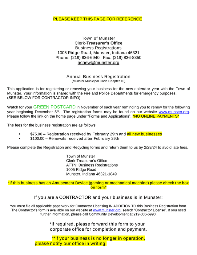 Annual Business Registration screenshot