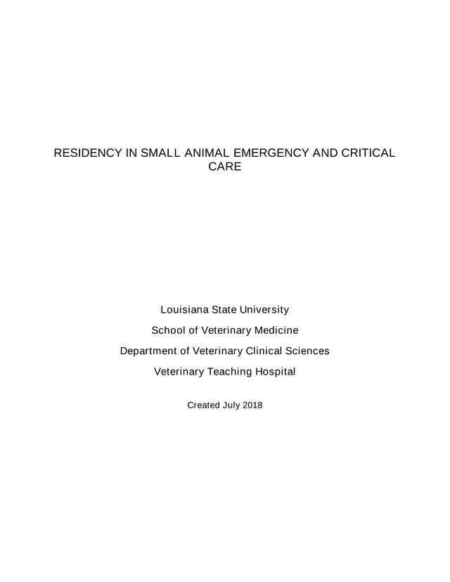 Residency In Small Animal Emergency And Critical Care screenshot