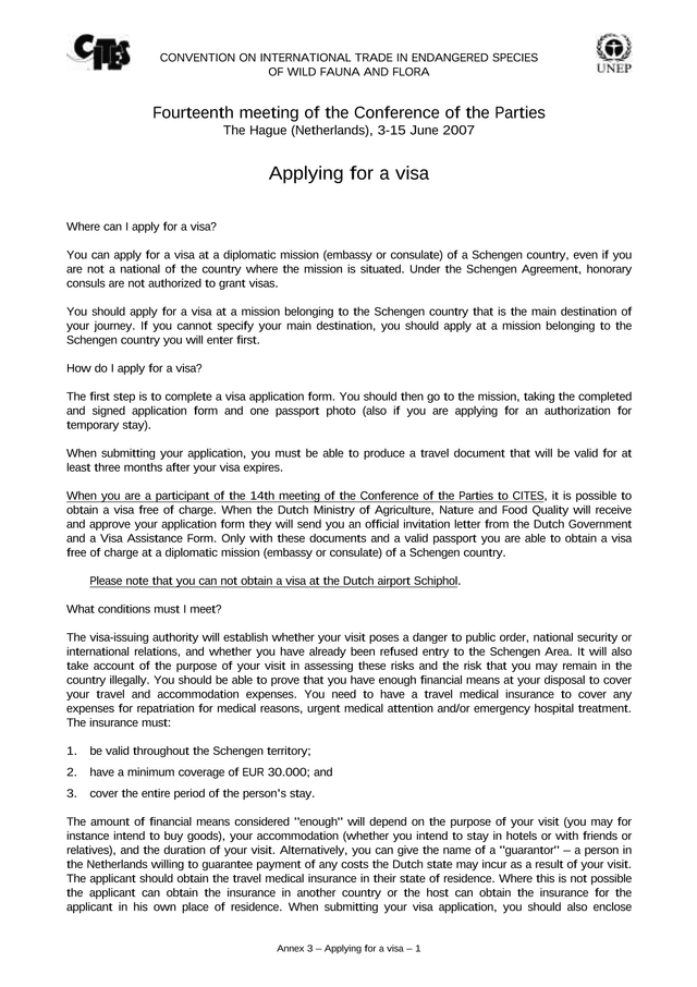 Annex 3  Applying For A Visa screenshot