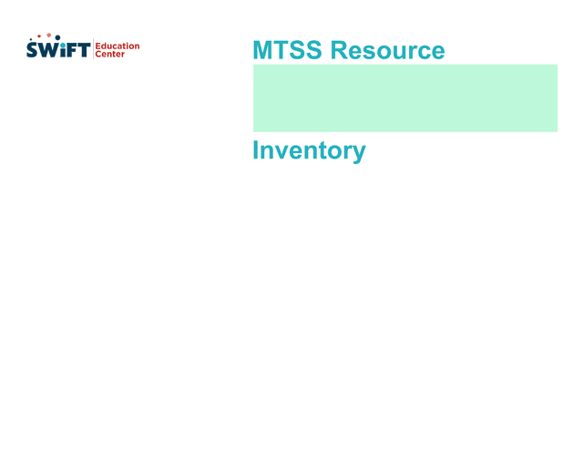 MTSS Resource Inventory screenshot