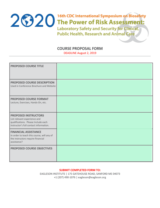 Course Proposal Form screenshot