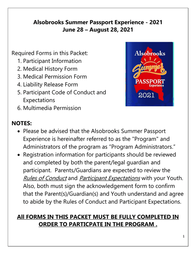Alsobrooks Summer Passport Experience   2021 screenshot