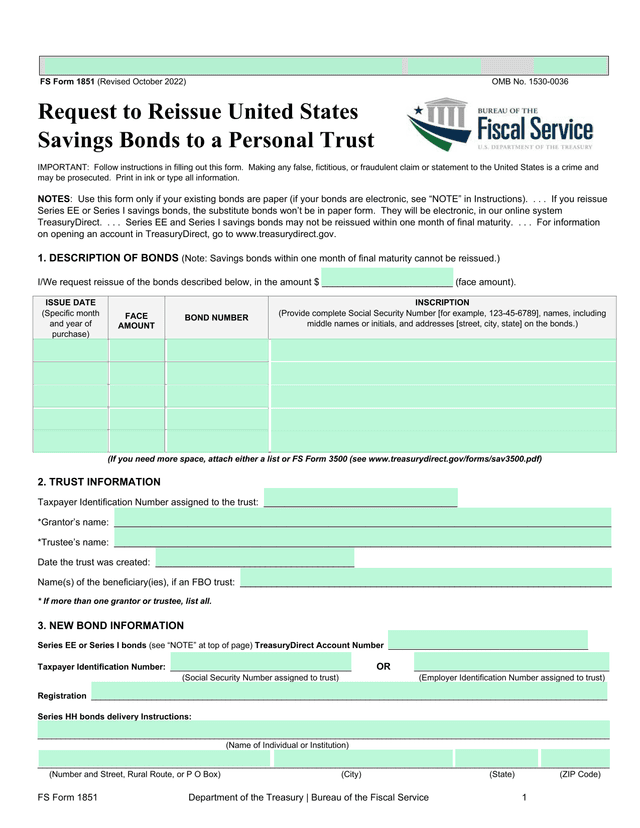 FS Form 1851 screenshot