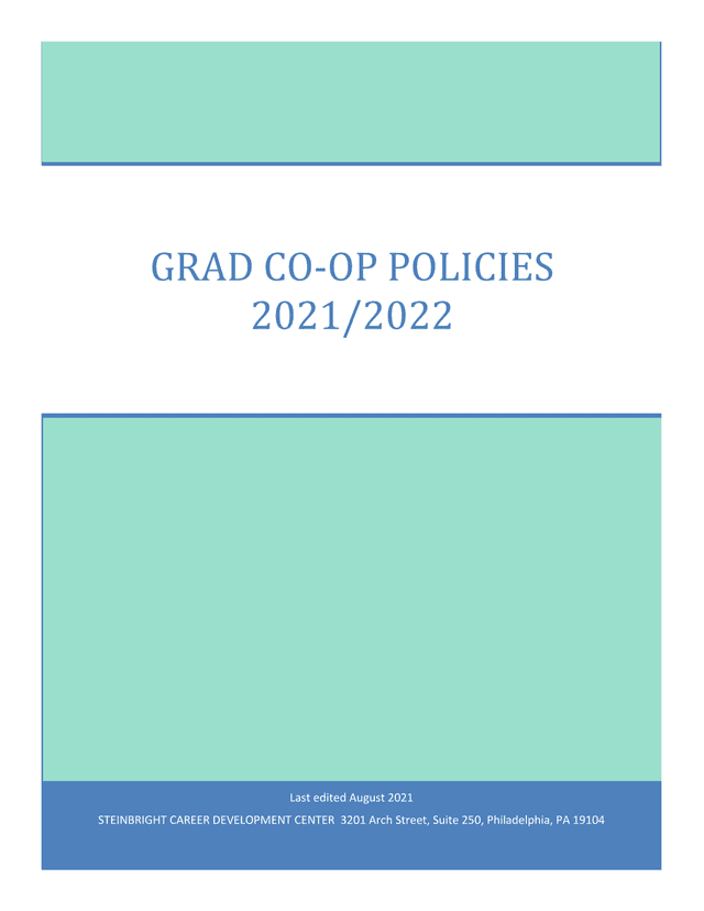 GRAD CO OP POLICIES screenshot