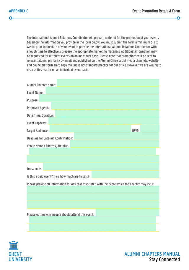 Event Promotion Request Form screenshot