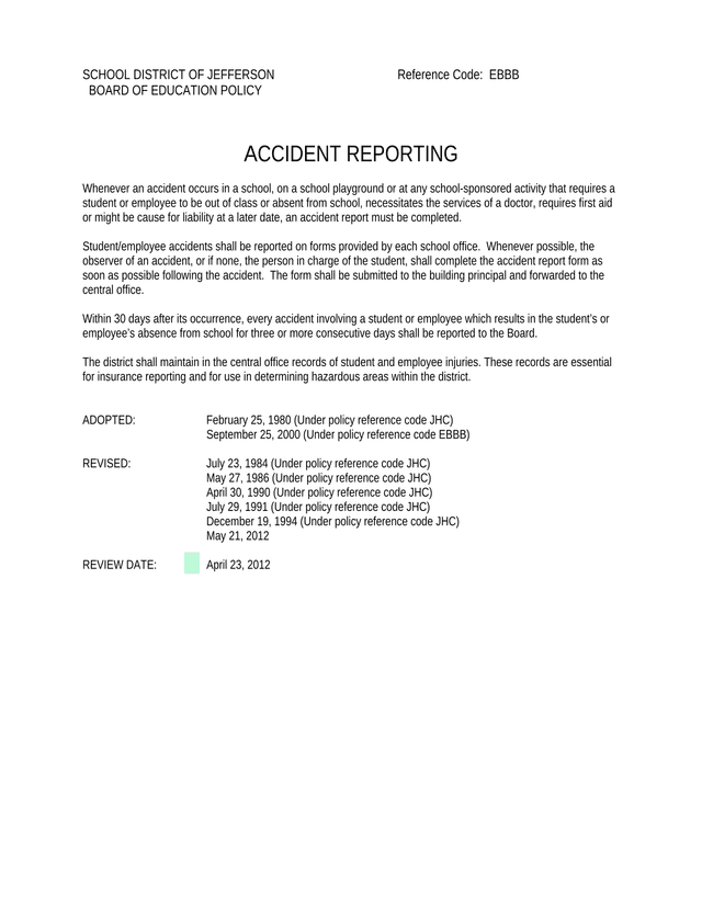 Accident Reporting screenshot