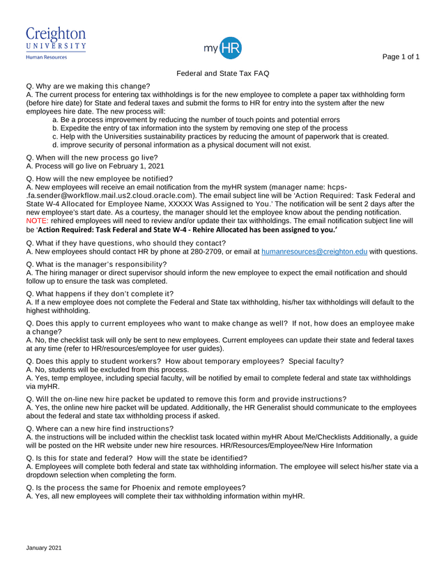 Federal And State Tax FAQ screenshot