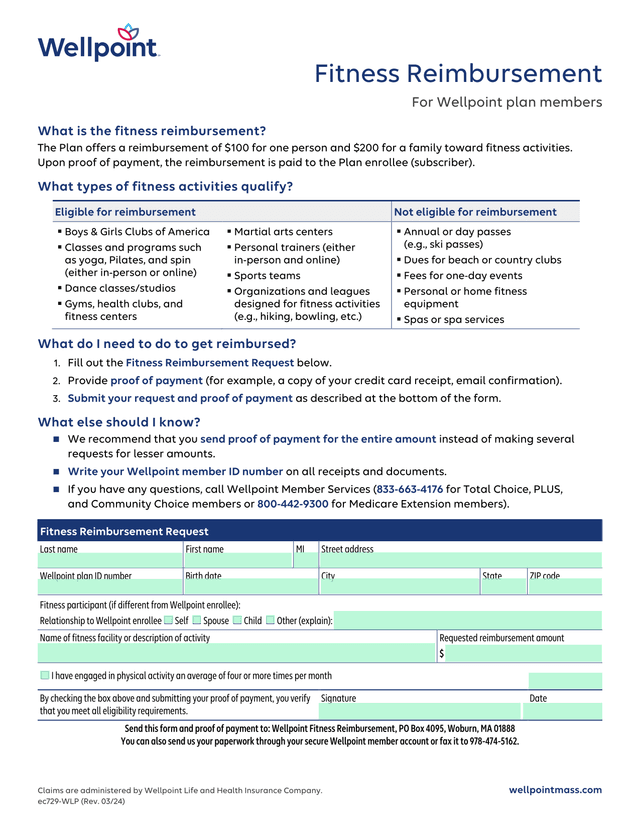 Fitness Reimbursement screenshot