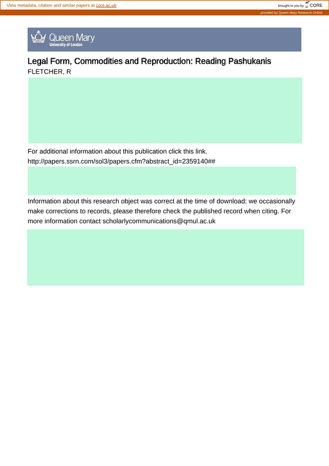Legal Form, Commodities And Reproduction Reading Pashukanis screenshot