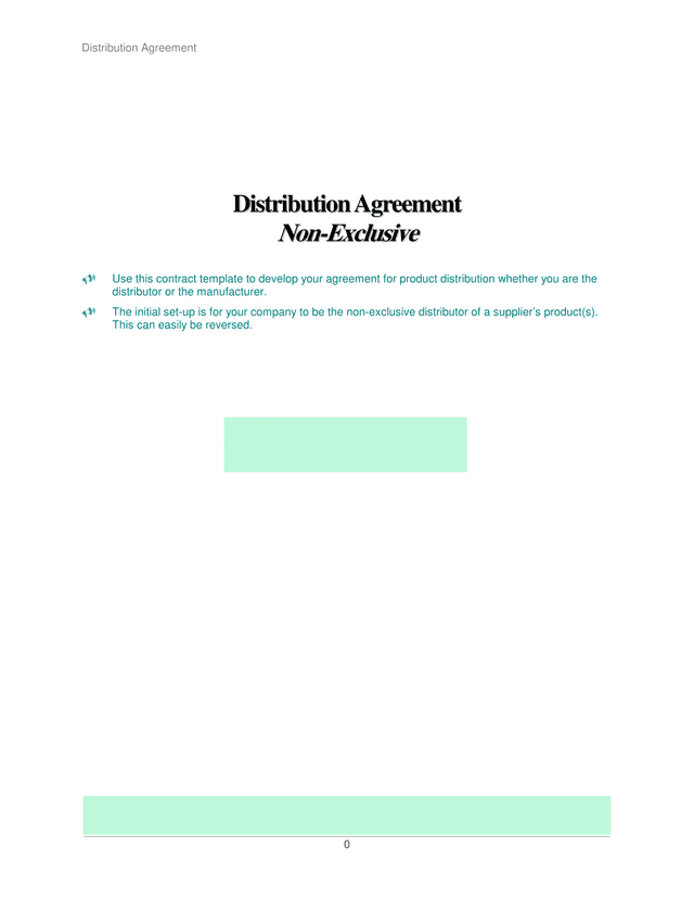 Distribution Agreement screenshot