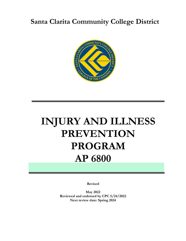 Injury And Illness Prevention Program AP 6800 screenshot