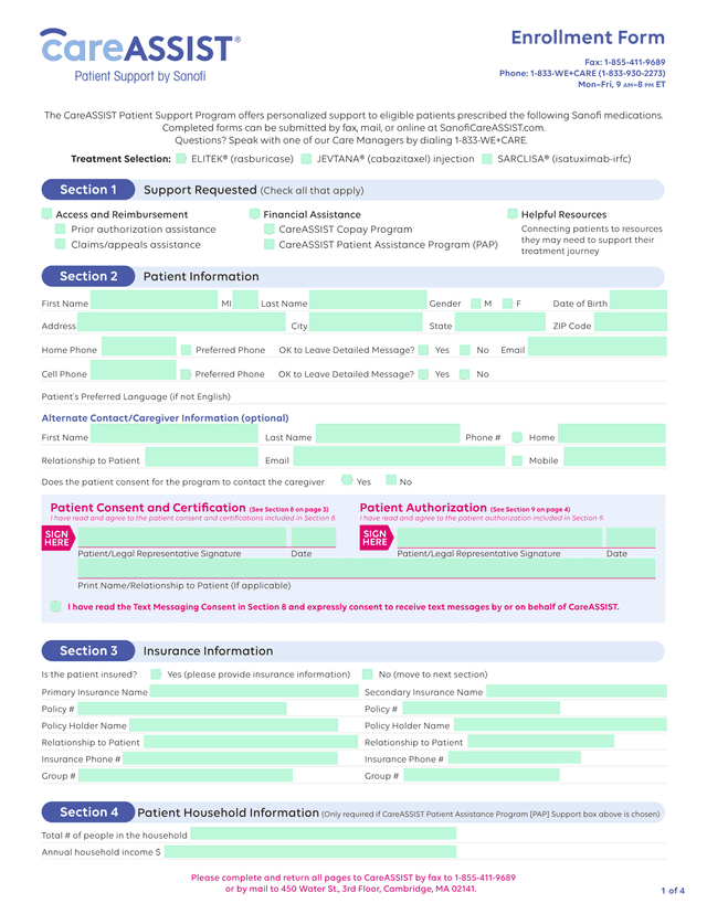 CareASSIST Enrollment Form screenshot