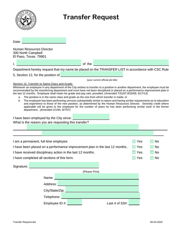 Transfer Request.Dot screenshot