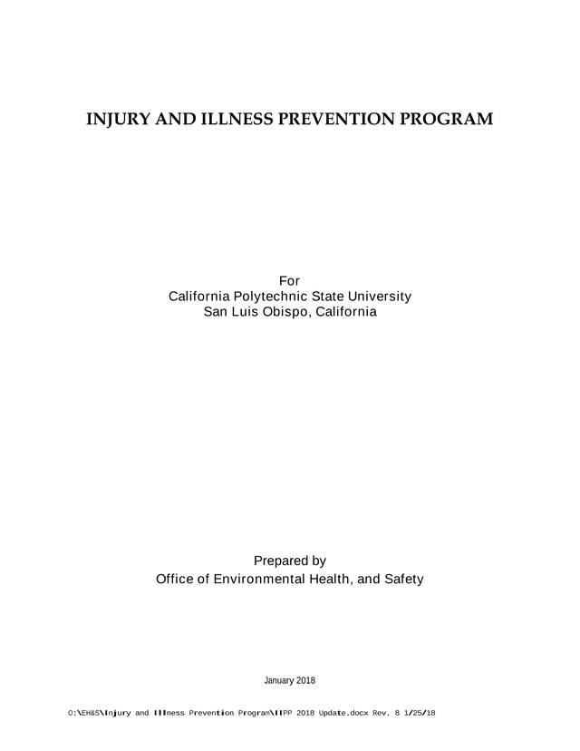 Injury And Illness Prevention Program screenshot