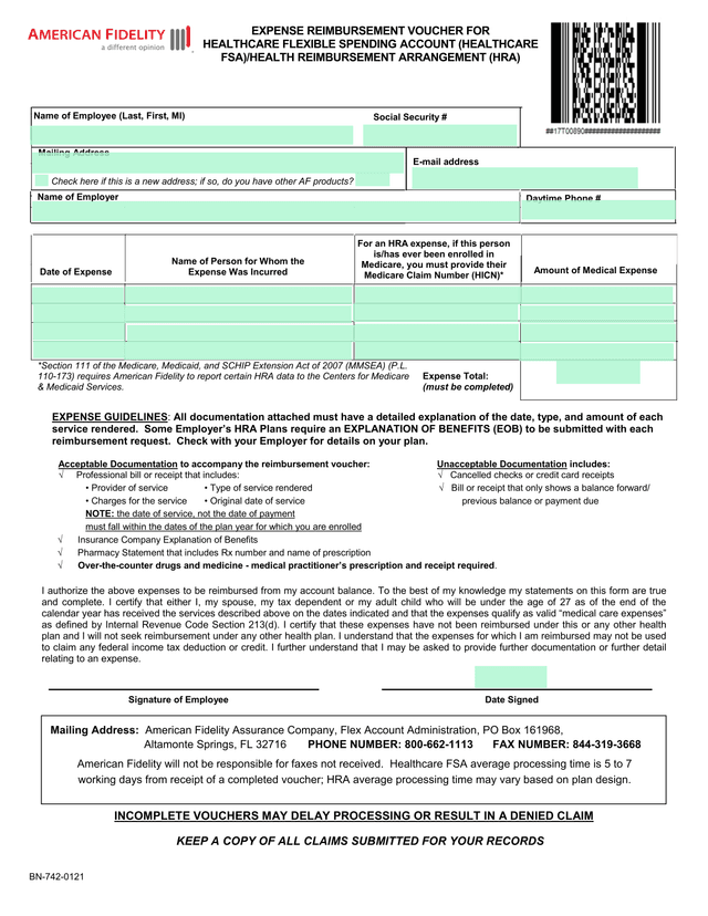 Expense Reimbursement Voucher For Healthcare Flexible Spending Account (Healthcare FSA)Health Reimbu screenshot