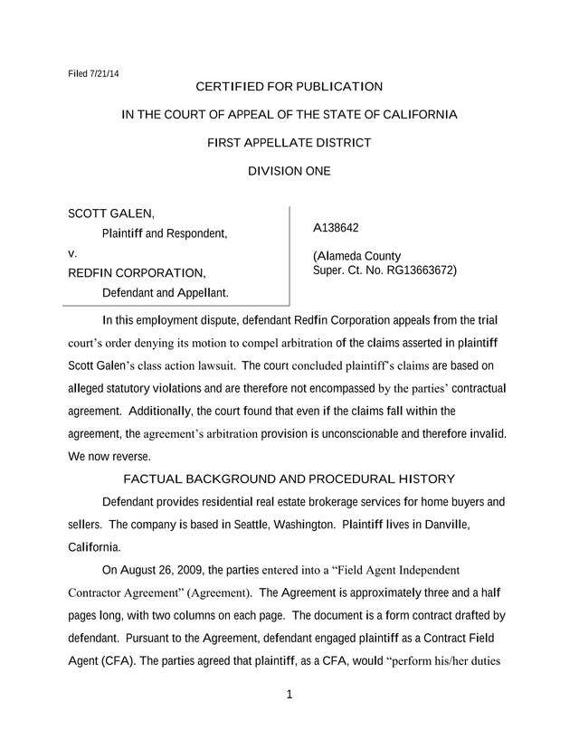 Field Agent Independent Contractor Agreement screenshot