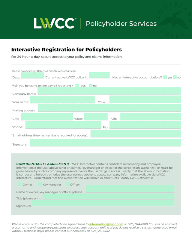 Interactive Registration For Policyholders screenshot