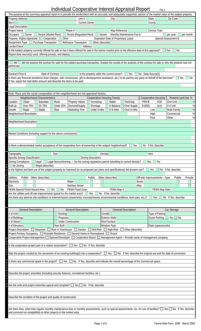Individual Cooperative Interest Appraisal Report screenshot