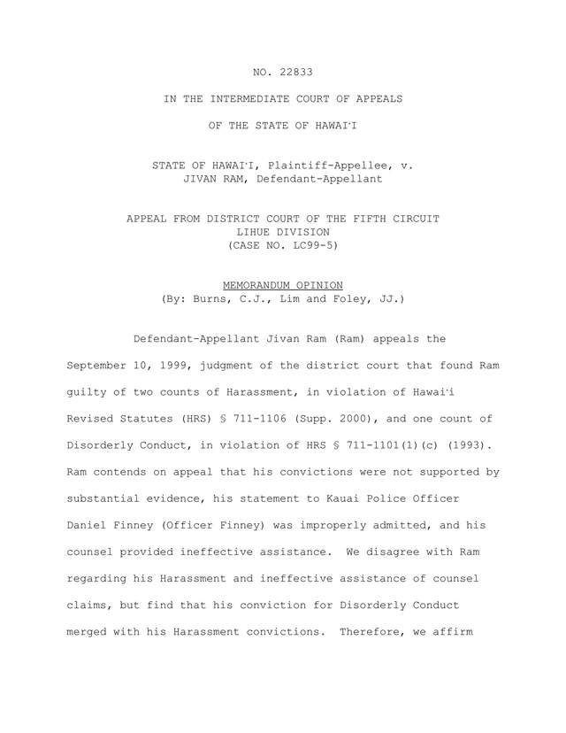Intermediate Court Of Appeals Memorandum Opinion screenshot