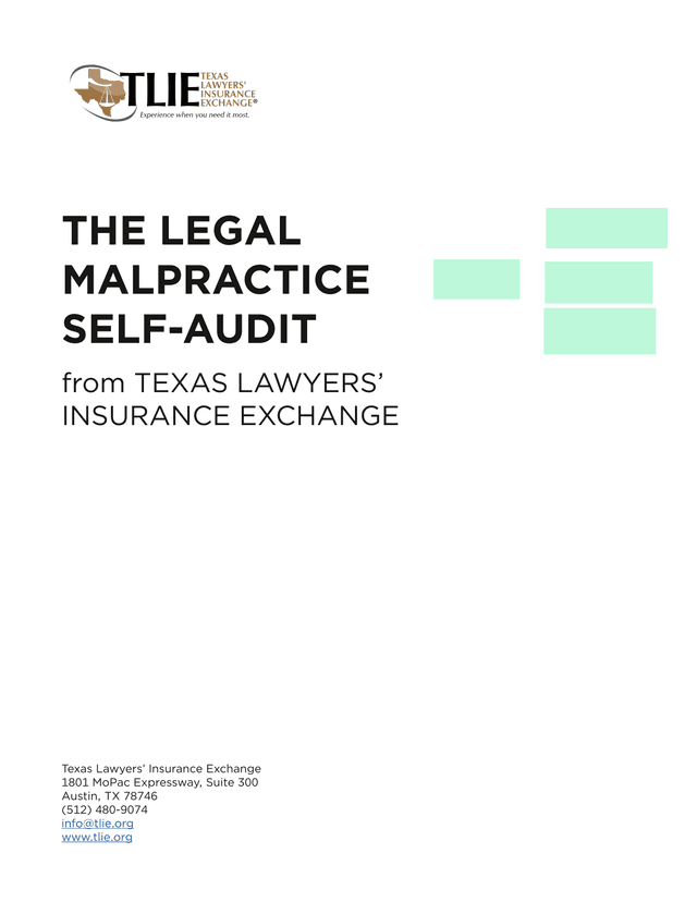 The Legal Malpractice Self Audit screenshot
