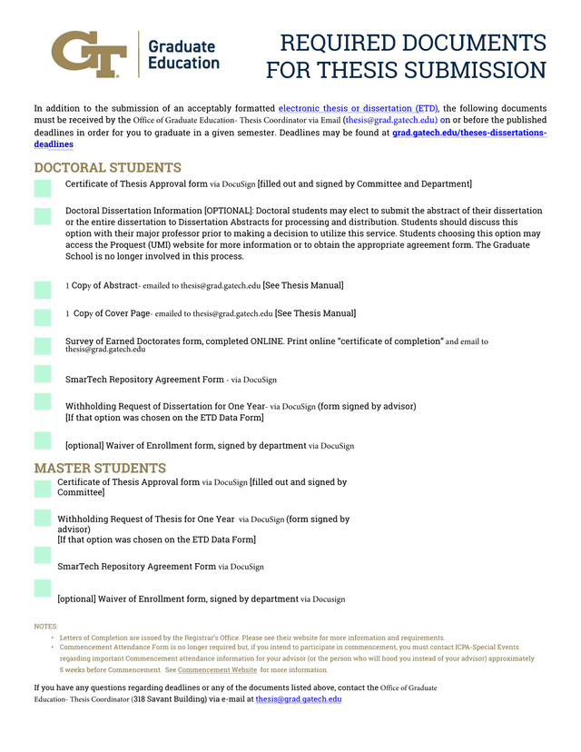 Required Documents For Thesis Submission screenshot