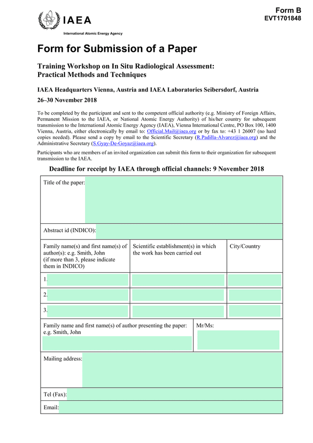 Form For Submission Of A Paper screenshot
