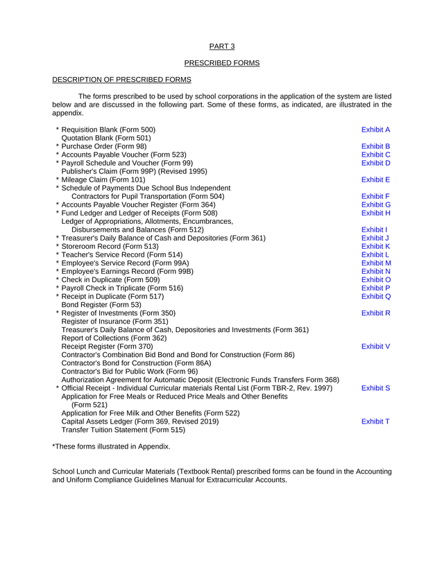 Prescribed Forms For School Corporations screenshot