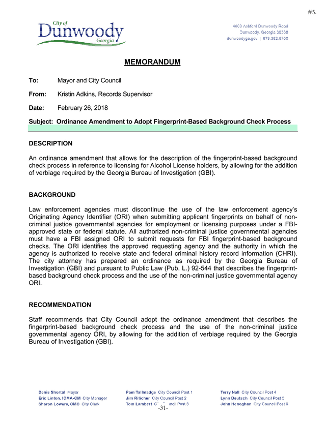 Ordinance 2018 XX XX Revise Process For Obtaining Fingerprint Based Background Check screenshot