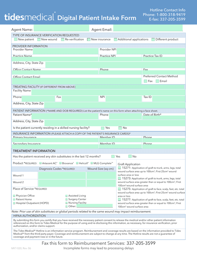 Digital Patient Intake Form screenshot