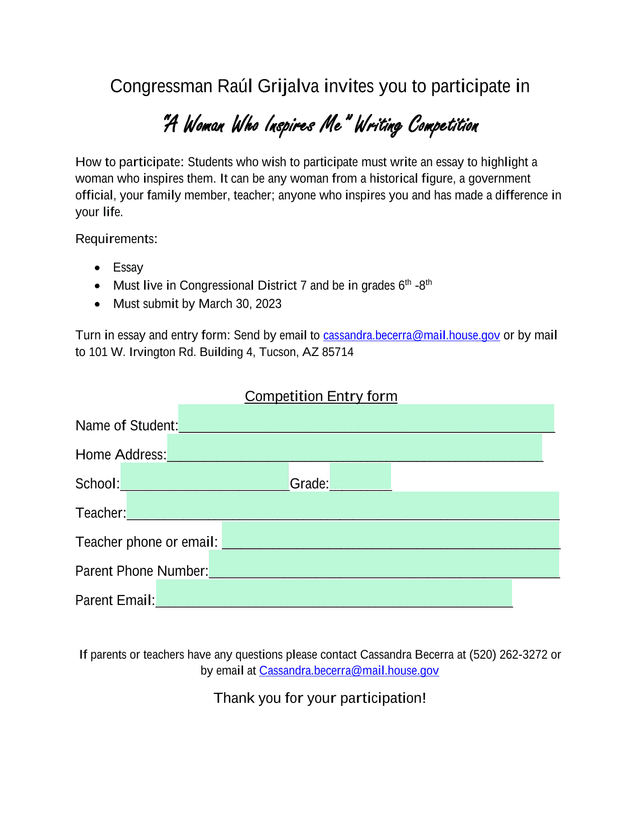 A Woman Who Inspires Me Writing Competition screenshot