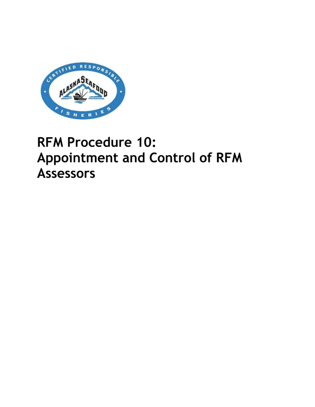 RFM Procedure 10 Appointment And Control Of RFM Assessors screenshot
