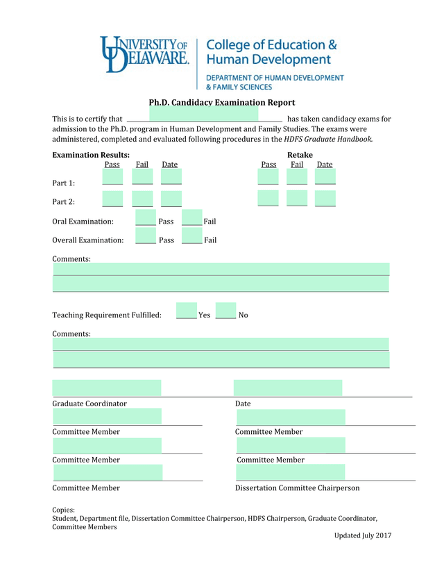 Ph.D. Candidacy Examination Report screenshot