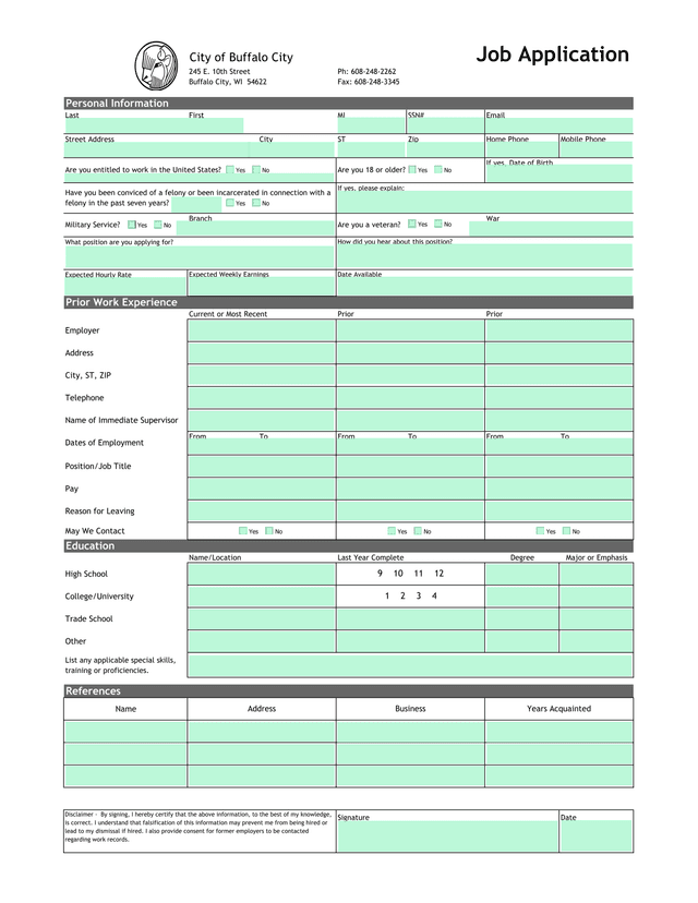 City Of Buffalo City Job Application screenshot