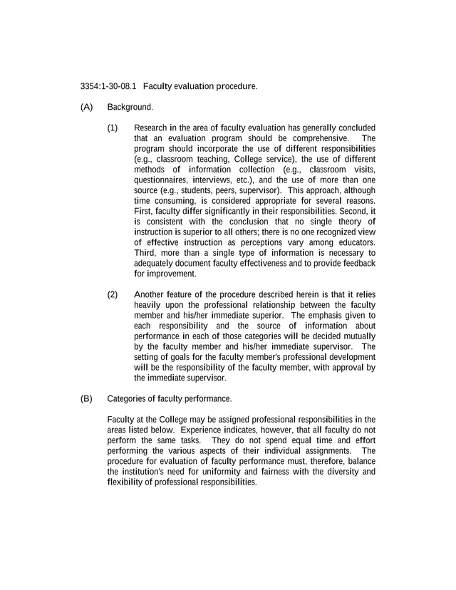 33541 30 08.1 Faculty Evaluation Procedure screenshot