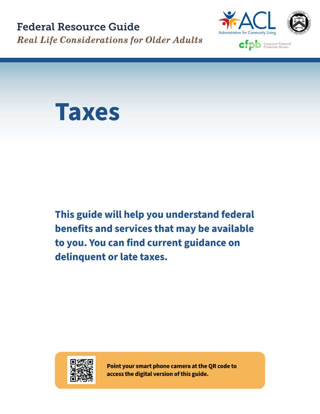 Federal Resource Guide Real Life Considerations For Older Adults   Taxes screenshot