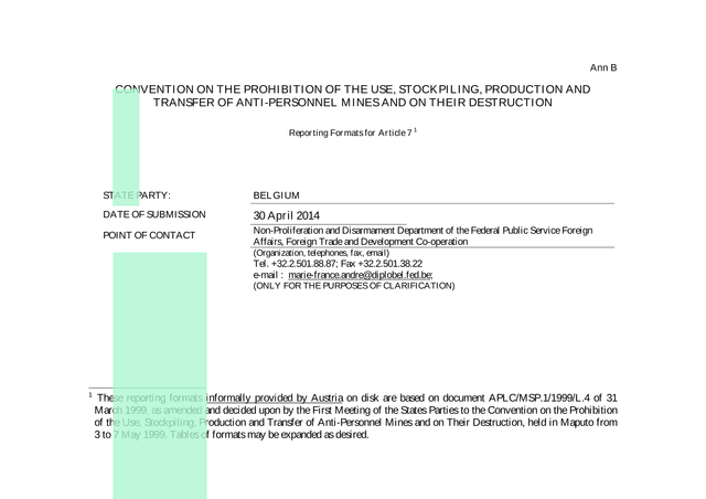 Convention On The Prohibition Of The Use, Stockpiling, Production And Transfer Of Anti Personnel Min screenshot