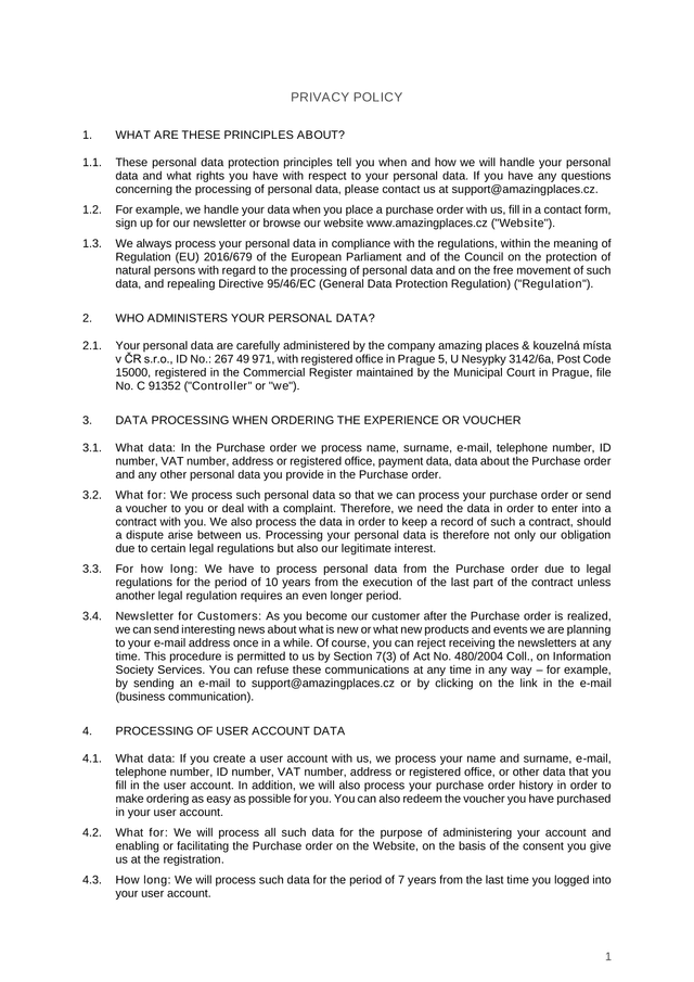 Privacy Policy screenshot