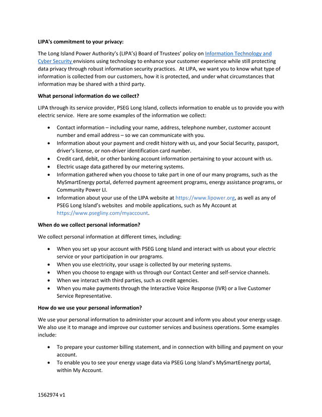 LIPAS Commitment To Your Privacy screenshot