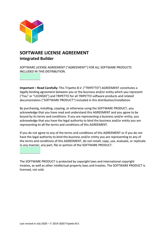 Software License Agreement screenshot