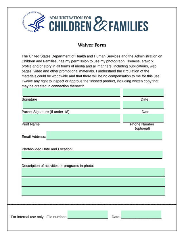 Waiver Form screenshot